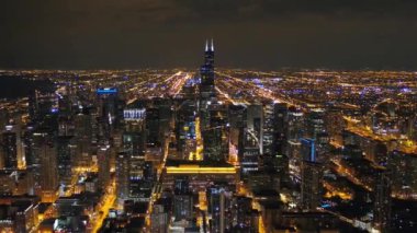 Gece Şikago 'da Hava Uçuşu, Şehir Merkezi, Illinois, İnanılmaz Şehir