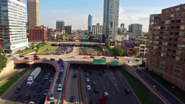 Aerial Flying Chicago Downtown Amazing Cityscape Illinois — Video Stock