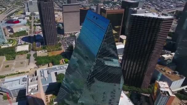 Luchtvliegen Dallas Amazing Cityscape Downtown Texas — Stockvideo