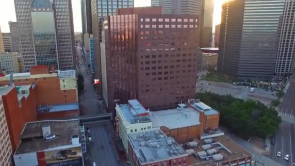 Vuelo Aéreo Sobre Dallas Centro Texas Hermoso Paisaje Urbano — Vídeo de stock