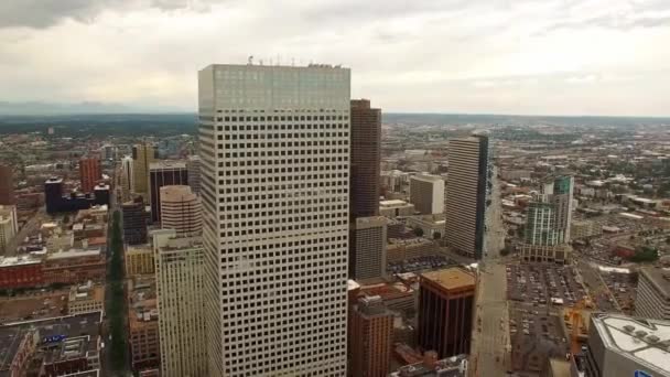 Luftflug Über Denver Colorado Erstaunliches Stadtbild Innenstadt — Stockvideo