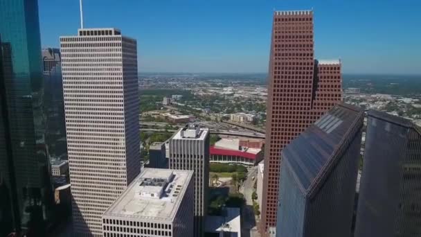 Latanie Lotnicze Nad Houston Amazing Cityscape Teksas Śródmieście — Wideo stockowe