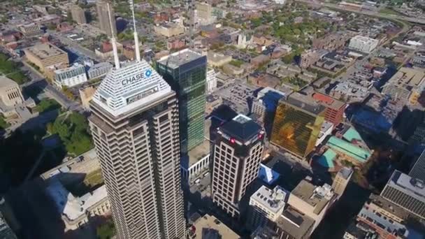 Vuelo Aéreo Sobre Indianápolis Increíble Paisaje Urbano Centro Indiana — Vídeos de Stock