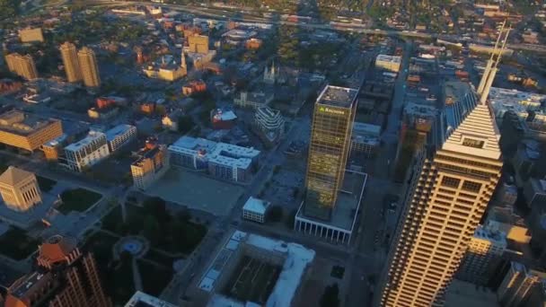 Vuelo Aéreo Sobre Indianápolis Increíble Paisaje Urbano Indiana Centro Ciudad — Vídeo de stock