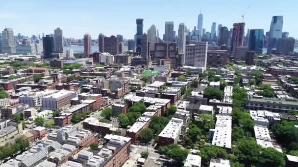 Jersey City New Jersey Uçan Havadan Village Amazing City — Stok video