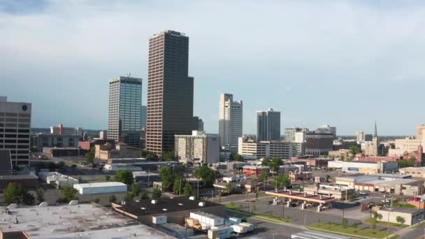 Aerial Flying Little Rock Arkansas Downtown Amazing Cityscape — Vídeo de Stock