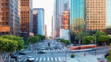 Aerial Flying Over Los Angeles, Downtown, California, Amazing Cityscape