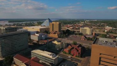 Aerial Flying Over Memphis, Tennessee, Downtown, Amazing Cityscape