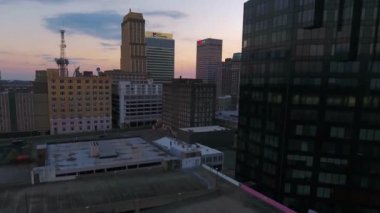 Aerial Flying Over Memphis, Amazing Cityscape, Tennessee, Downtown