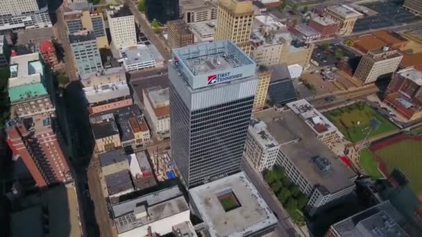 Vuelo Aéreo Sobre Memphis Tennessee Paisaje Urbano Increíble Centro Ciudad — Vídeo de stock