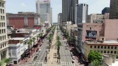 Aerial Flying Over New Orleans, Amazing Cityscape, Downtown, Louisiana