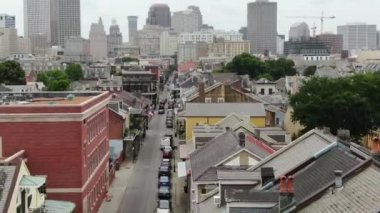 Aerial Flying Over New Orleans, Louisiana, Beautiful Cityscape, Downtown