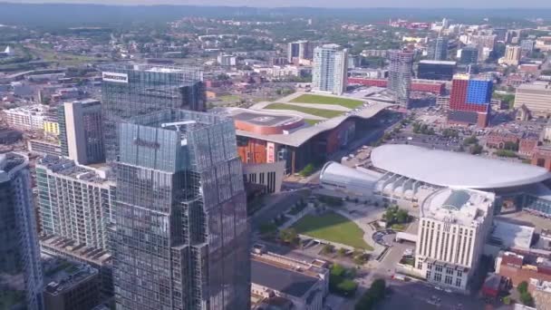 Aerial Flying Nashville Tennessee Downtown Amazing Cityscape — Stok Video