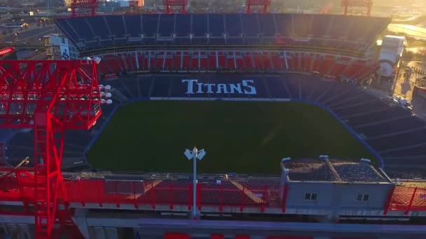 Aerial Flying Nashville Tennessee Nissan Stadium Κέντρο — Αρχείο Βίντεο