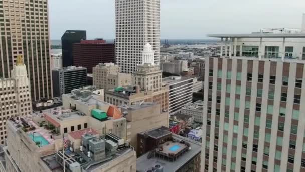 Aerial Flying New Orleans Downtown Amazing Cityscape Louisiana — Vídeo de Stock