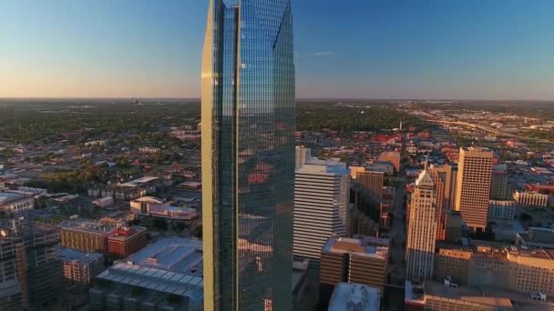 Vuelo Aéreo Sobre Oklahoma City Centro Oklahoma Increíble Paisaje Urbano — Vídeos de Stock