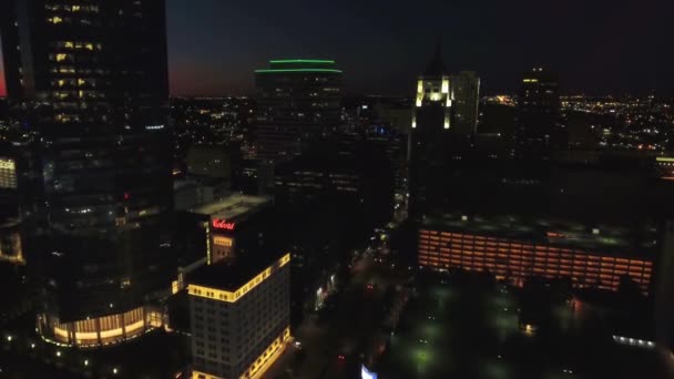 Gece Uçuşu Oklahoma Şehri Şehir Merkezi Şehir Işıkları Oklahoma — Stok video