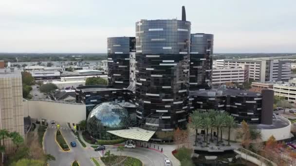 Aereo Sorvolando Orlando Downtown Florida Winnie Palmer Hospital — Video Stock