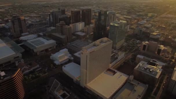 Vuelo Aéreo Sobre Phoenix Arizona Hermoso Paisaje Urbano Centro Ciudad — Vídeo de stock