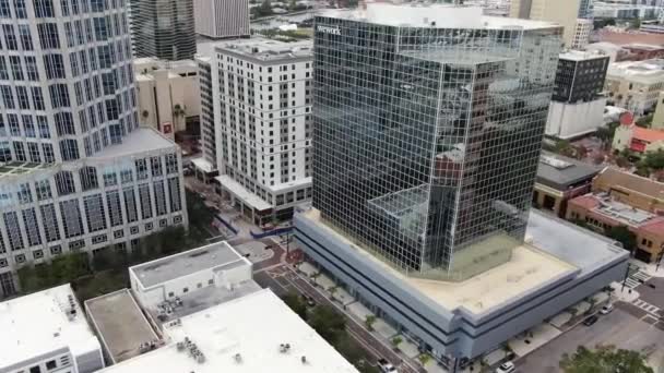 Vuelo Aéreo Sobre Tampa Florida Hermoso Paisaje Urbano Centro Ciudad — Vídeo de stock