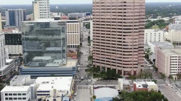 Aereo Sorvolando Tampa Downtown Florida Bellissimo Paesaggio Urbano — Video Stock