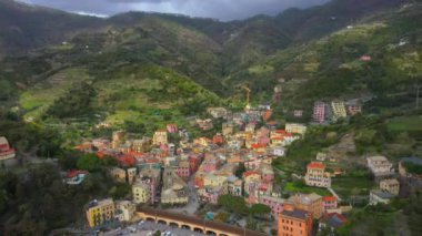 İtalya, Cinque Terre, Aerial View, Monterosso al Mare, Dağlar, Liguria, Ligurian Denizi