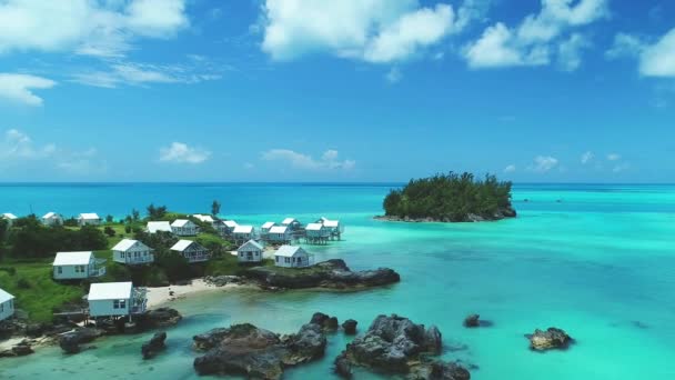百慕大 丹尼尔头半岛 空中飞行 热带天堂 大西洋 — 图库视频影像