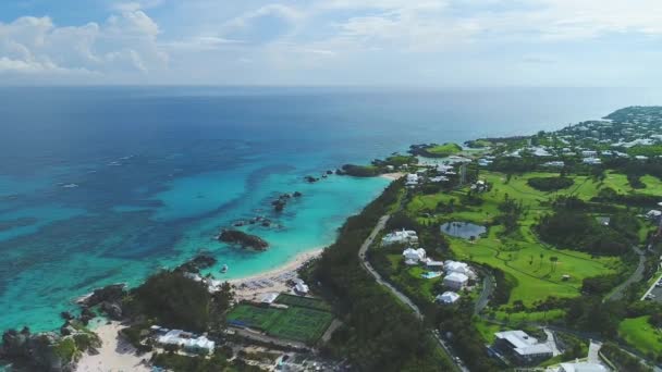 Bermuda East Whale Bay Luftfahrt Tropisches Paradies Atlantischer Ozean — Stockvideo
