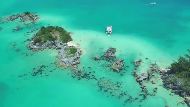 百慕大 洛基大厨 大西洋 美丽的风景 热带天堂 空中飞行 — 图库视频影像