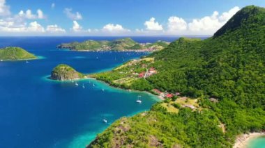 Guadeloupe Adaları, Havadan Uçma, Tropikal Orman, Karayip Denizi, İnanılmaz Manzara