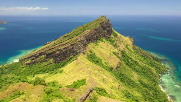 Fiji Voar Aéreo Selva Tropical Montanhas Paisagem Incrível — Vídeo de Stock