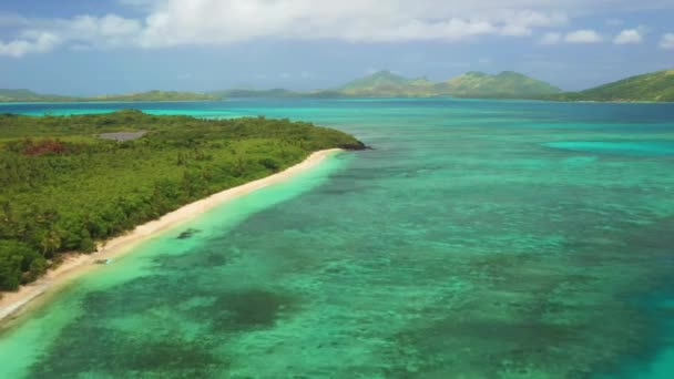 Fidżi Latanie Lotnicze Ocean Spokojny Wyspy Tropikalne Niesamowity Krajobraz — Wideo stockowe