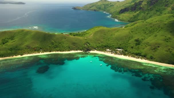 Fidji Îles Tropicales Montagnes Vol Aérien Océan Pacifique — Video