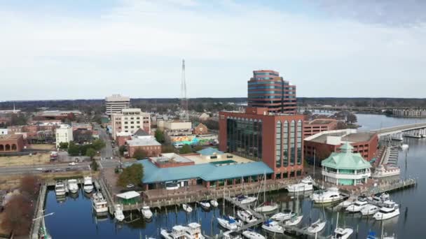 Hampton Virginia Downtown Salters Creek Aerial View — Stok video