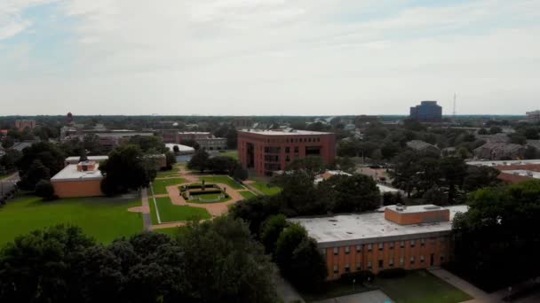 Hampton Egyetem Virginia Aerial View Harvey Könyvtár — Stock videók