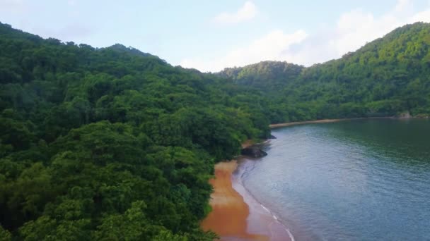 Vuelo Aéreo Sobre Costa Del Océano Índico Hermoso Paisaje Naturaleza — Vídeo de stock