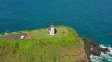 Hawaii, Kilauea Deniz Feneri, Hava Manzarası, Dağlar, Kauai, Hawaii Ormanı