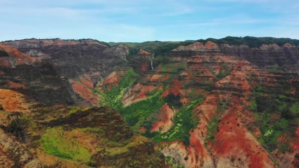 Hawai Montañas Vistas Aéreas Paisaje Increíble Selva Hawaiana Kauai — Vídeos de Stock