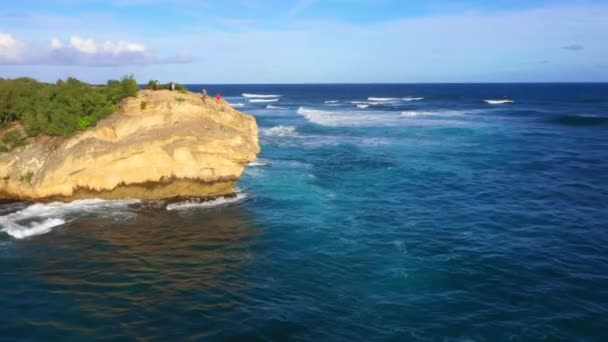 Hawaii Aerial Flying Mountains Kauai Pacific Ocean Hawaiian Coast — Stock Video