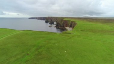 İskoçya, Duncansby Stacks, Hava Uçuşu, Caithness, Kuzey Denizi