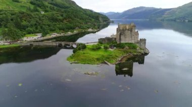 İskoçya, Eilean Donan Kalesi, Batı Highlands, Hava Uçuşu, Loch Duich