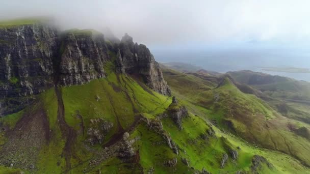 Skócia Légi Repülés Quiraing Skye Sziget Csodálatos Táj — Stock videók