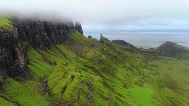 Scozia Quiraing Isola Skye Paesaggio Fantastico Volo Aereo — Video Stock