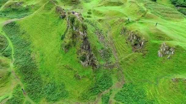 Escocia Hada Glen Vuelo Aéreo Isla Skye Uig Quiraing — Vídeos de Stock