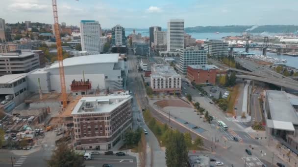 Tacoma Hava Manzarası Şehir Merkezi Nanılmaz Manzara Washington Eyaleti — Stok video