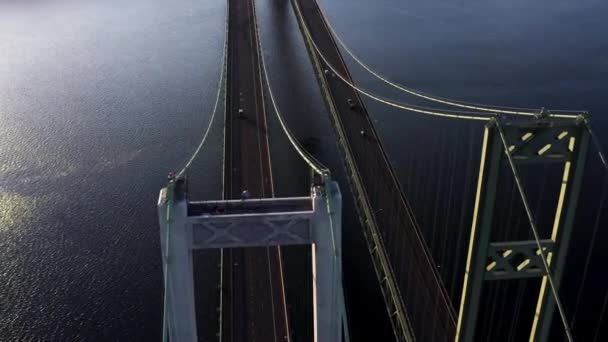 Tacoma Washington State Aerial View Tacoma Narrows Bridge Amazing Landscape — 비디오