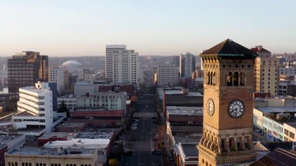 Tacoma Washington State Aerial View Downtown Old City Hall Tacoma — Stock video