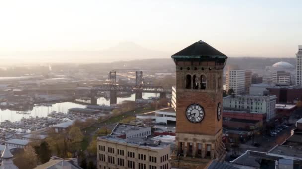 Tacoma Washington State Downtown Aerial View Old City Hall Tacoma — Stock video