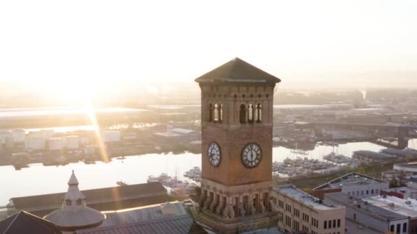 Washington State Downtown Old City Hall Tacoma Aerial View — 비디오