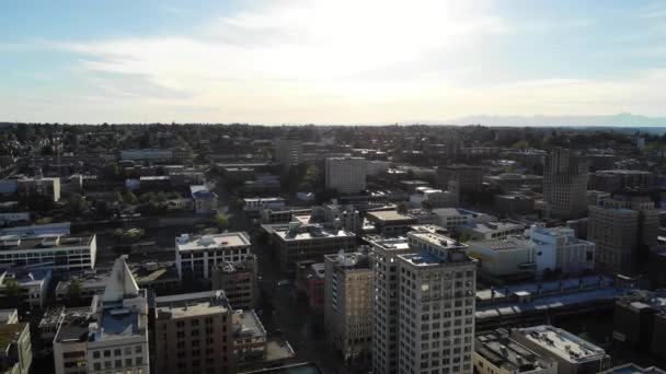 Tacoma Washington State Downtown Amazing Landscape Letecké Létání — Stock video